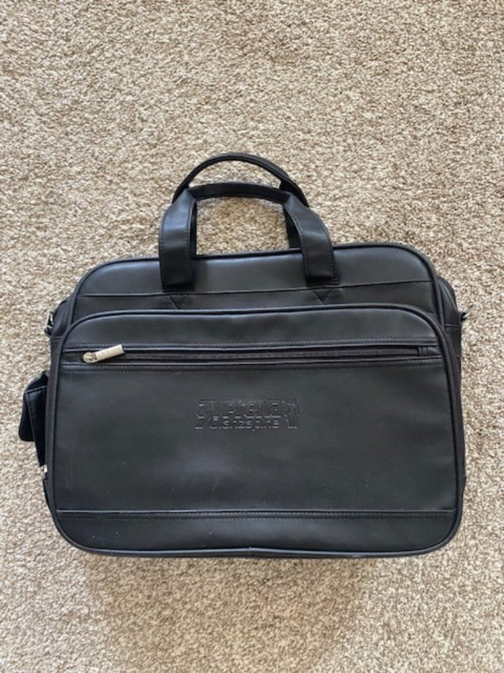 Leeds Black Leather Pharmaceutical Rep Bag Eli Lilly Zyprexa Pockets Travel